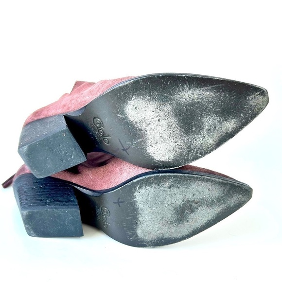 Golo Suede Tucson Ankle Boots Purple Eggplant Block Heel Western Back Zip Size 8 - Picture 8 of 13